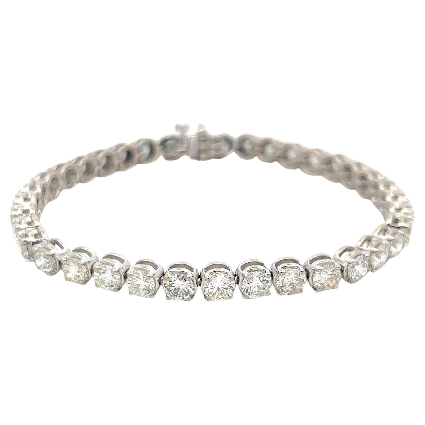 7,00 Karat H VS Diamant-Tennis-Armband 14K Weißgold Vintage Estate