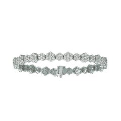 Bracelet en or blanc 14 carats avec diamants naturels de 7,00 carats G SI