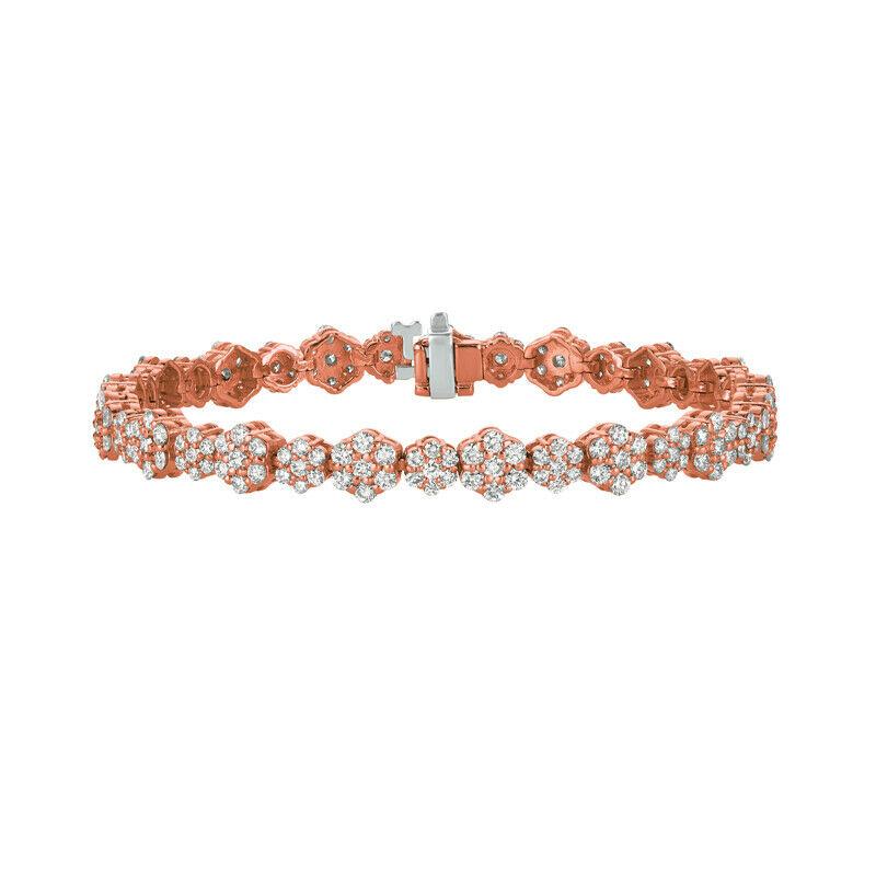 Taglio rotondo Bracciale con diamanti naturali da 7,00 carati G SI Oro bianco 14 carati in vendita