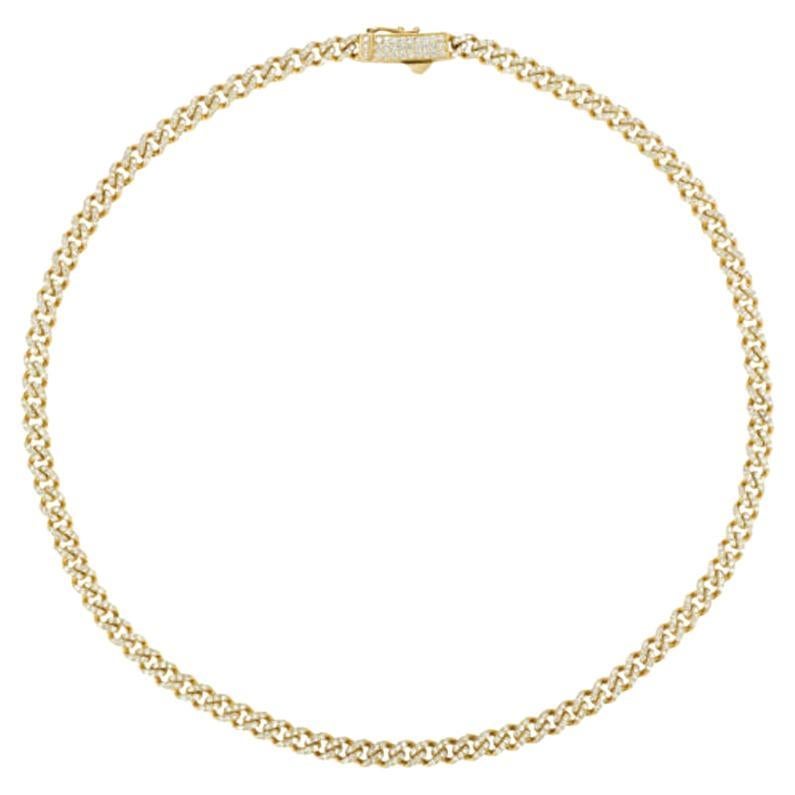 7.00 Carat Natural Diamond Link Necklace 14K Yellow Gold 37 Gr For Sale