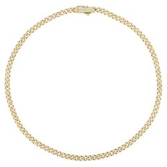 7.00 Carat Natural Diamond Link Necklace 14K Yellow Gold 37 Gr