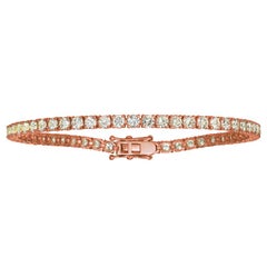 7.00 Carat Natural Diamond Tennis Bracelet G SI 14 Karat Rose Gold