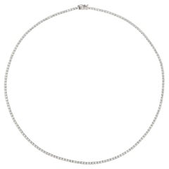 7.00 Carat Natural Diamond Tennis Necklace G SI 14K White Gold
