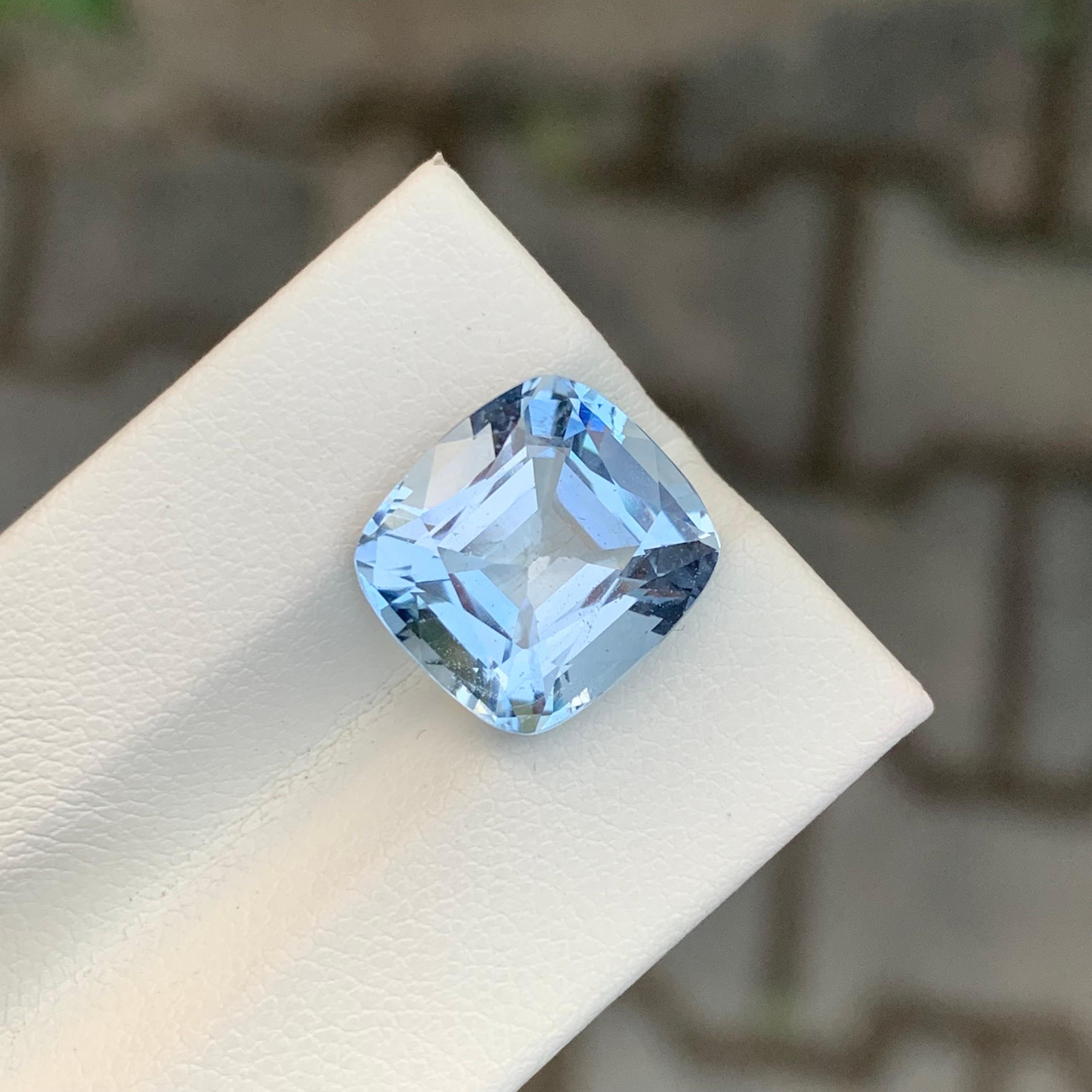 7,00 Karat natürlicher loser Aquamarin Goshenit Kissenform Edelstein im Angebot 4