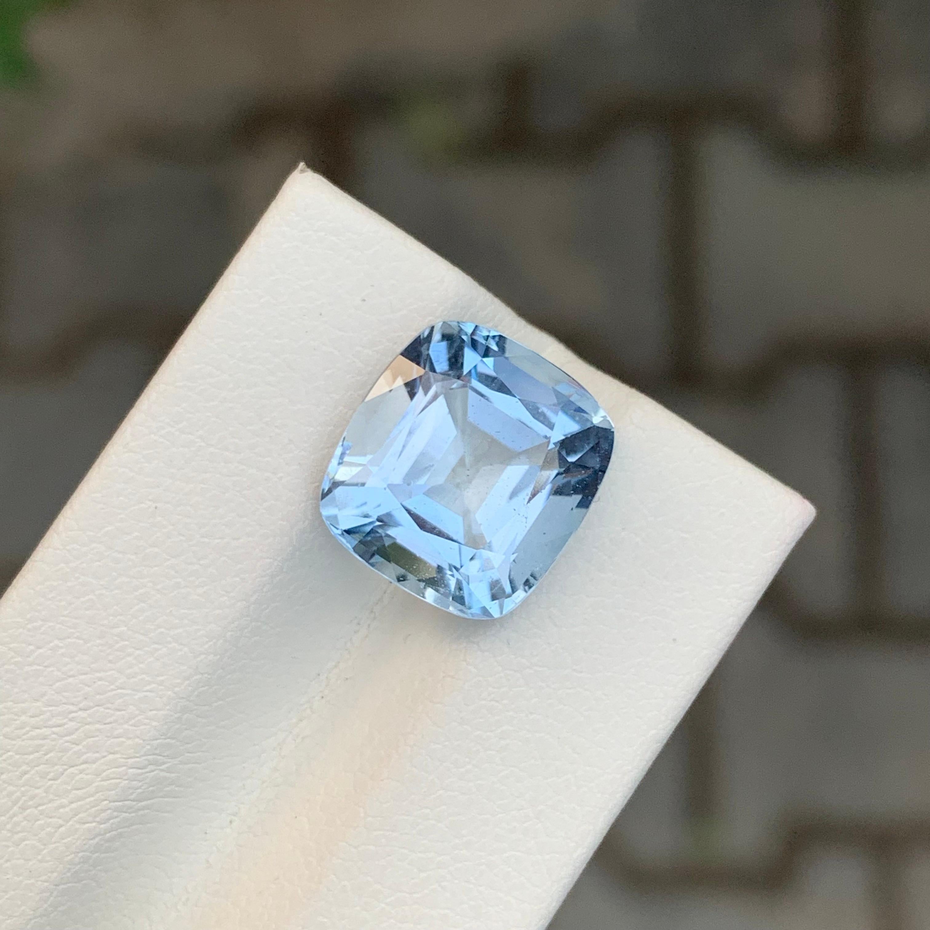 7,00 Karat natürlicher loser Aquamarin Goshenit Kissenform Edelstein im Angebot 5