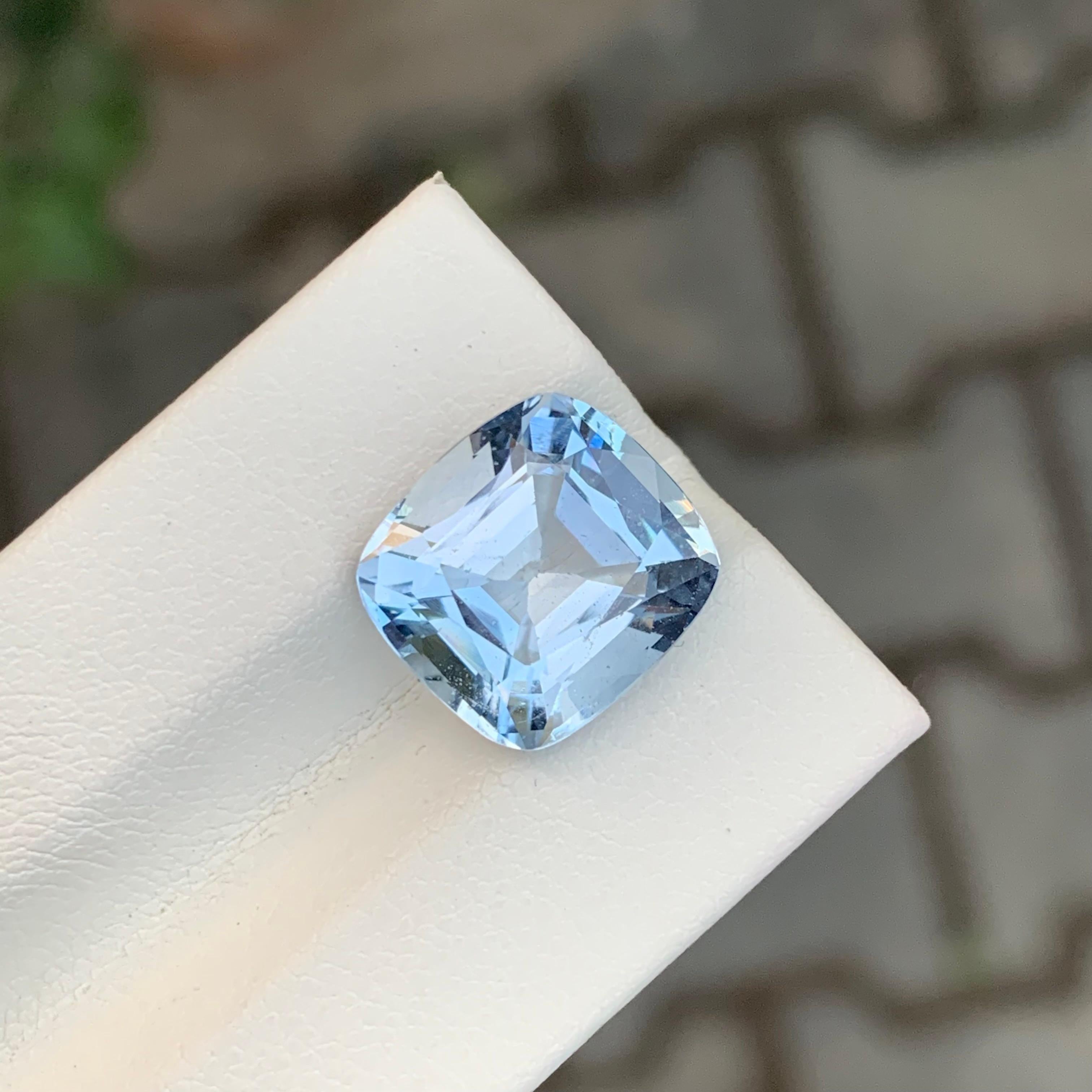 7,00 Karat natürlicher loser Aquamarin Goshenit Kissenform Edelstein im Angebot 1