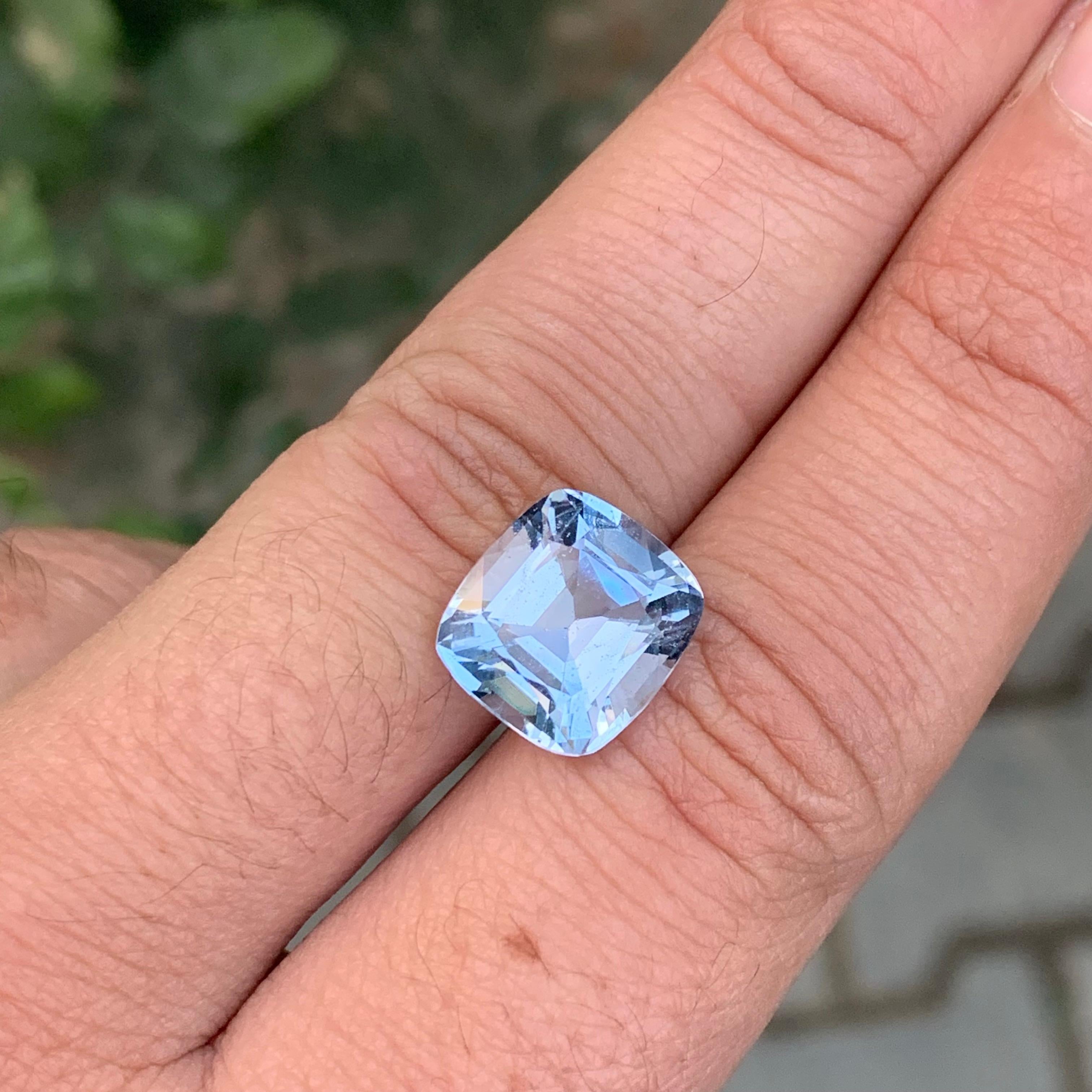 7,00 Karat natürlicher loser Aquamarin Goshenit Kissenform Edelstein im Angebot 2