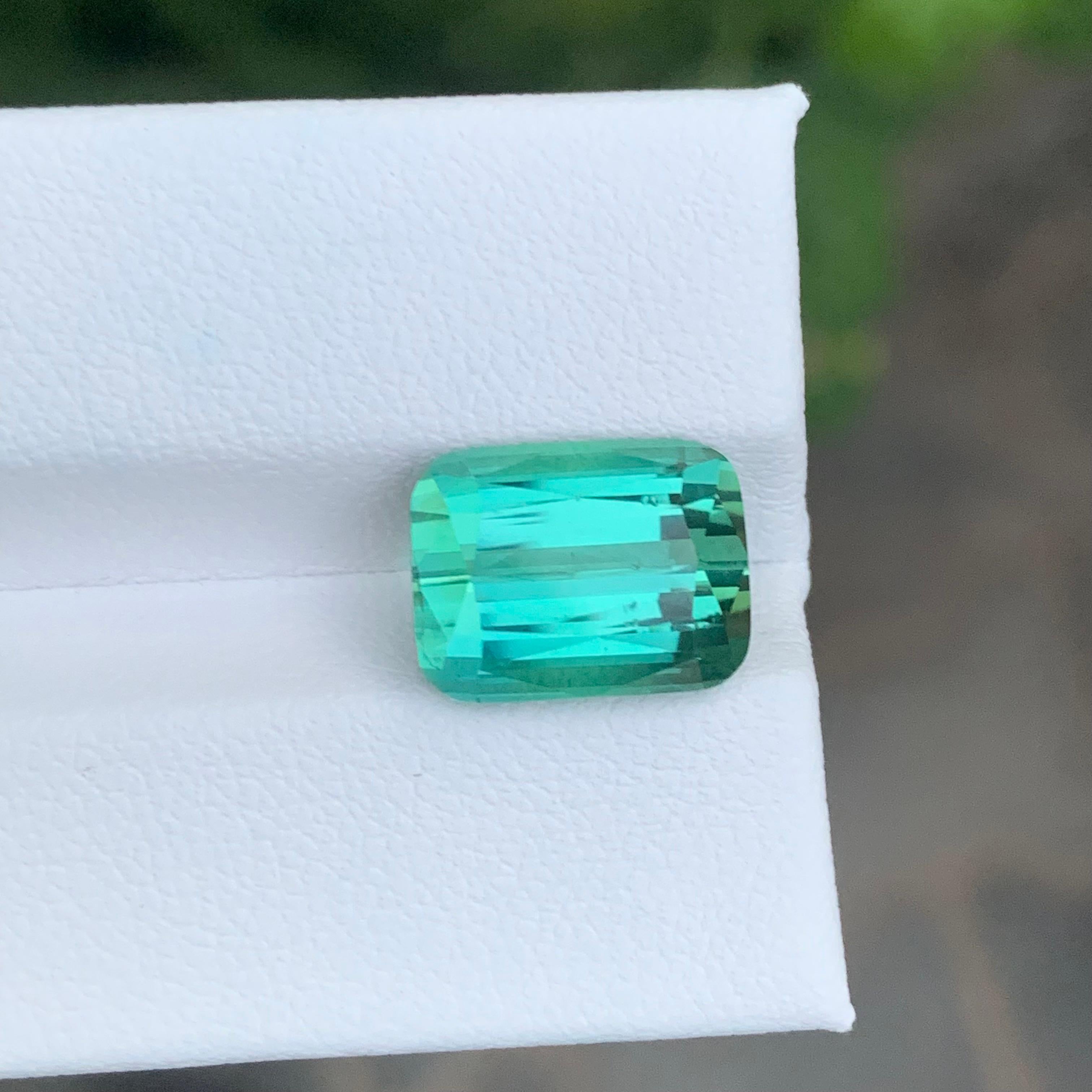 7.00 Carat Natural Loose Blue Green Tourmaline Cushion Shape Gemstone im Angebot 1