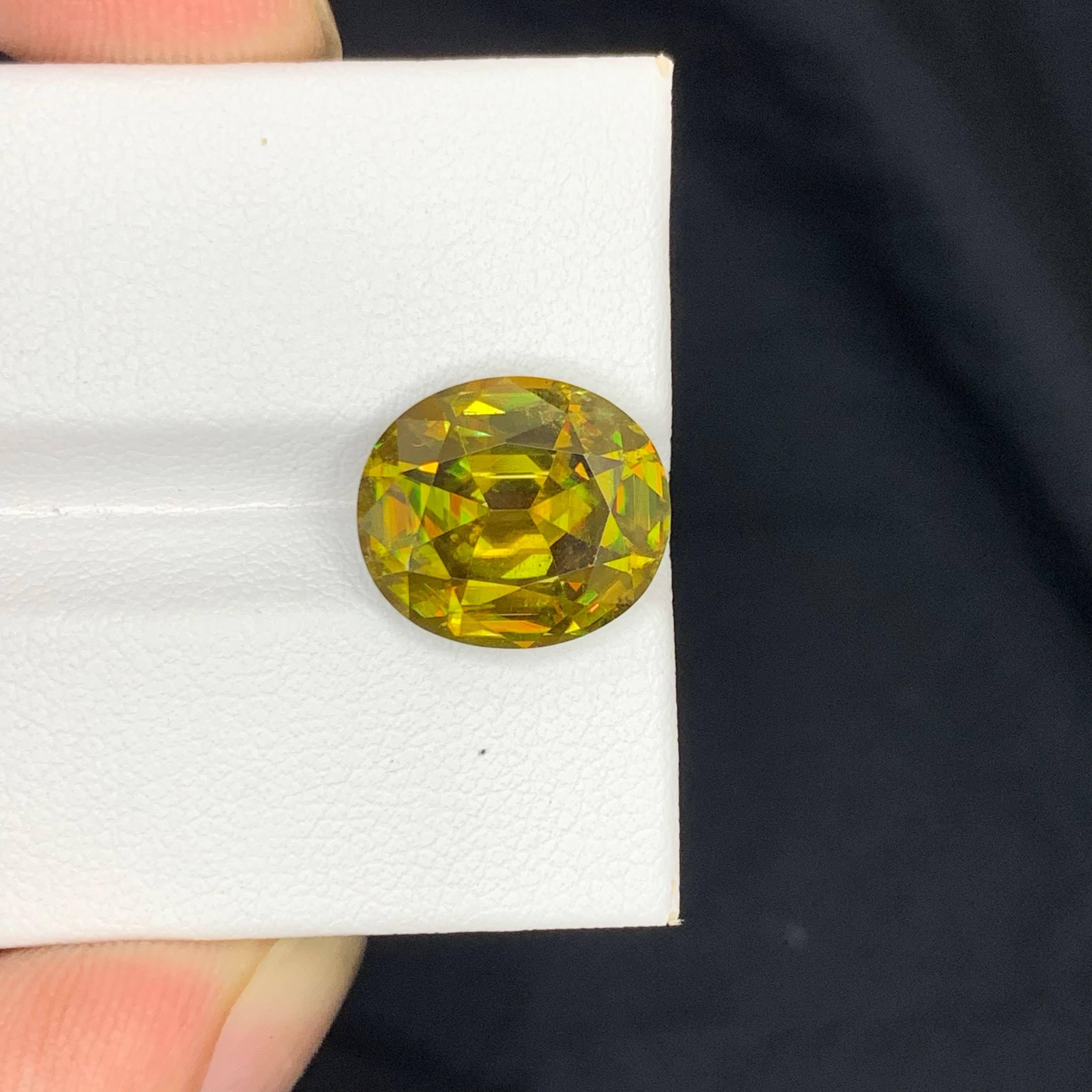 7,00 Karat natürlicher loser Feuereffekt Sphene Stein Ovalschliff Madagaskars Edelstein im Angebot 2