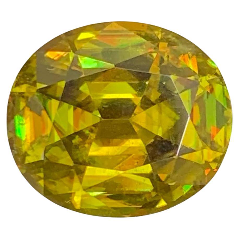 7,00 Carati di pietra sfusa naturale effetto fuoco Sfene con taglio ovale Gemma del Madagascar