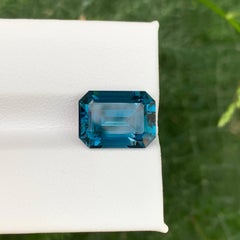 7.00 Carat Natural Loose London Blue Topaz Stone Emerald Cut African Gemstone