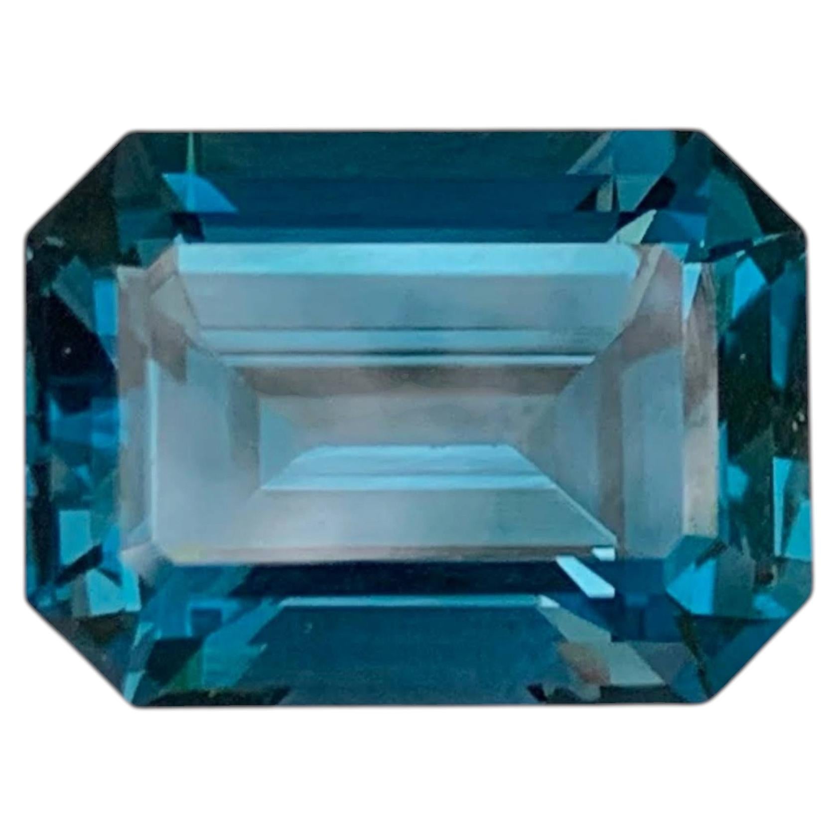 7.00 Carat Natural Loose London Blue Topaz Stone Emerald Cut African Gemstone