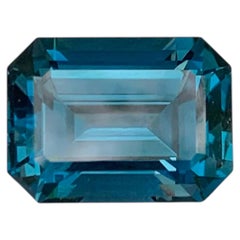 7.00 Carat Natural Loose London Blue Topaz Stone Emerald Cut African Gemstone