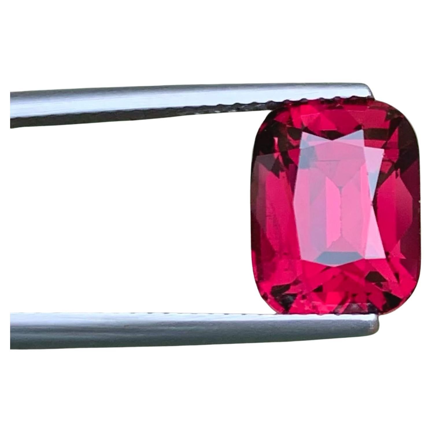 7.00 Carat Natural Loose Pinkish Red Garnet Stone Cushion Cut African Gemstone