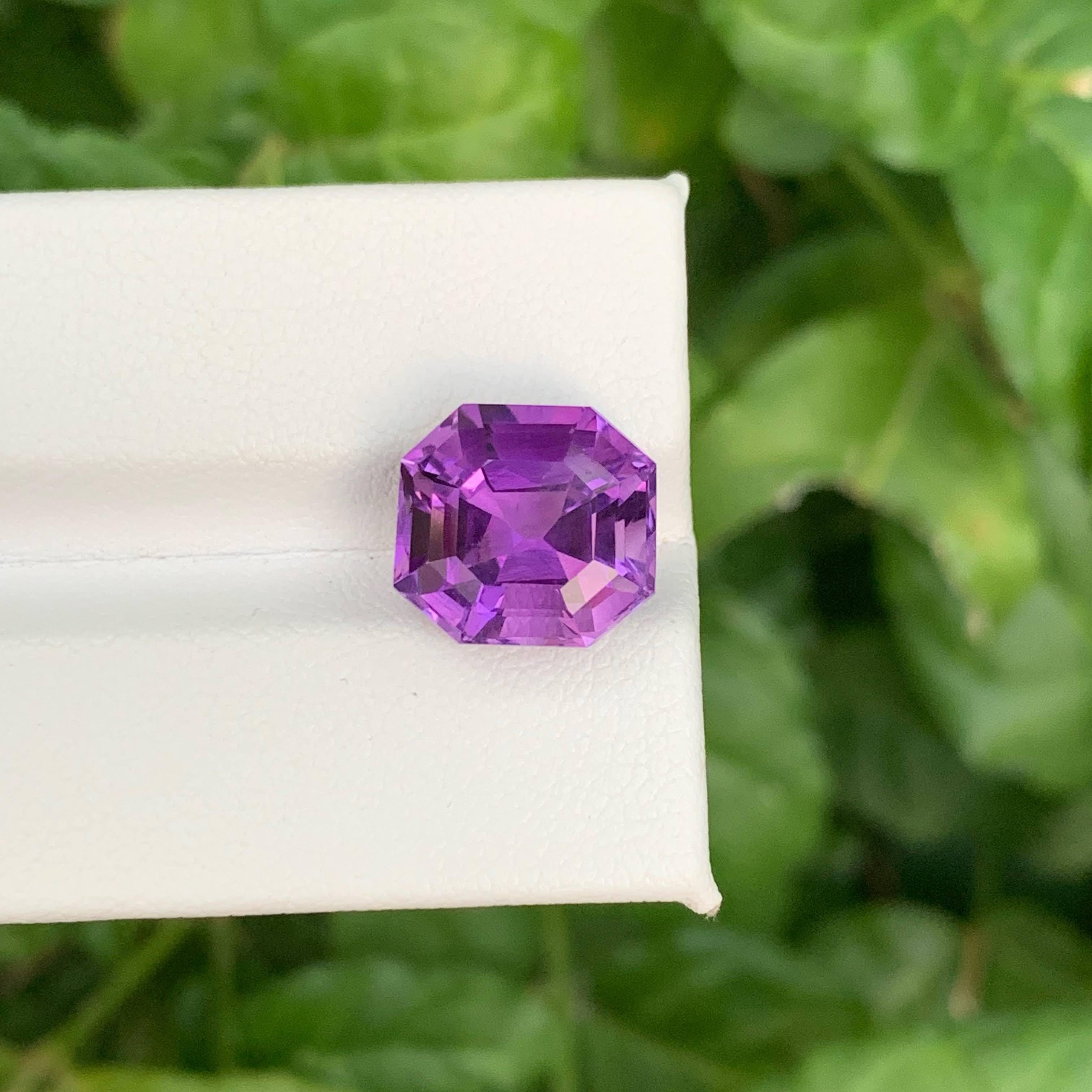 7.00 Karat Natürlicher Loser Lila Amethyst Stein Smaragd Schliff Brasilianischer Edelstein im Angebot 4