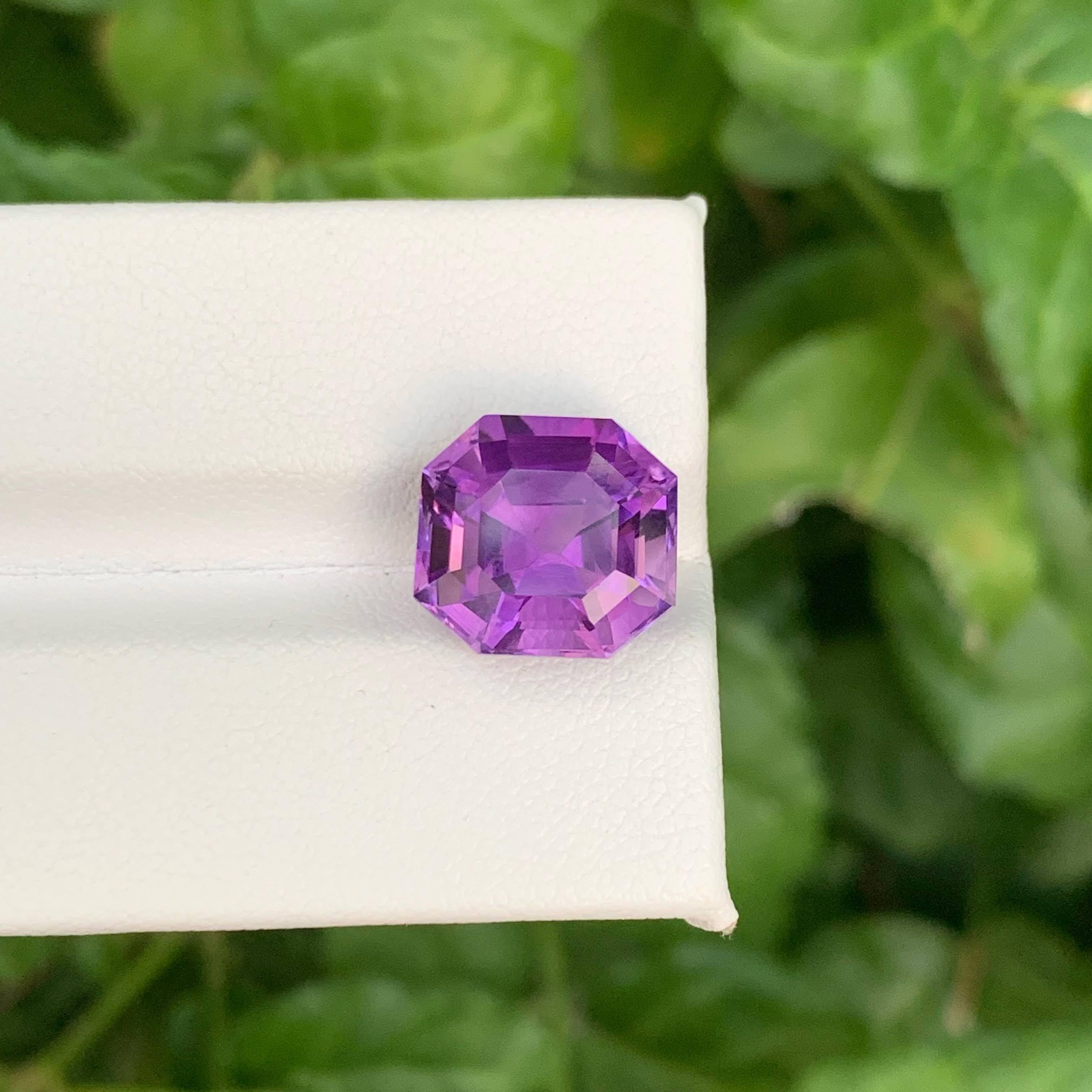 7.00 Karat Natürlicher Loser Lila Amethyst Stein Smaragd Schliff Brasilianischer Edelstein im Angebot 5
