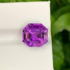 7.00 Carat Natural Loose Purple Amethyst Stone Emerald Cut Brazilian Gemstone