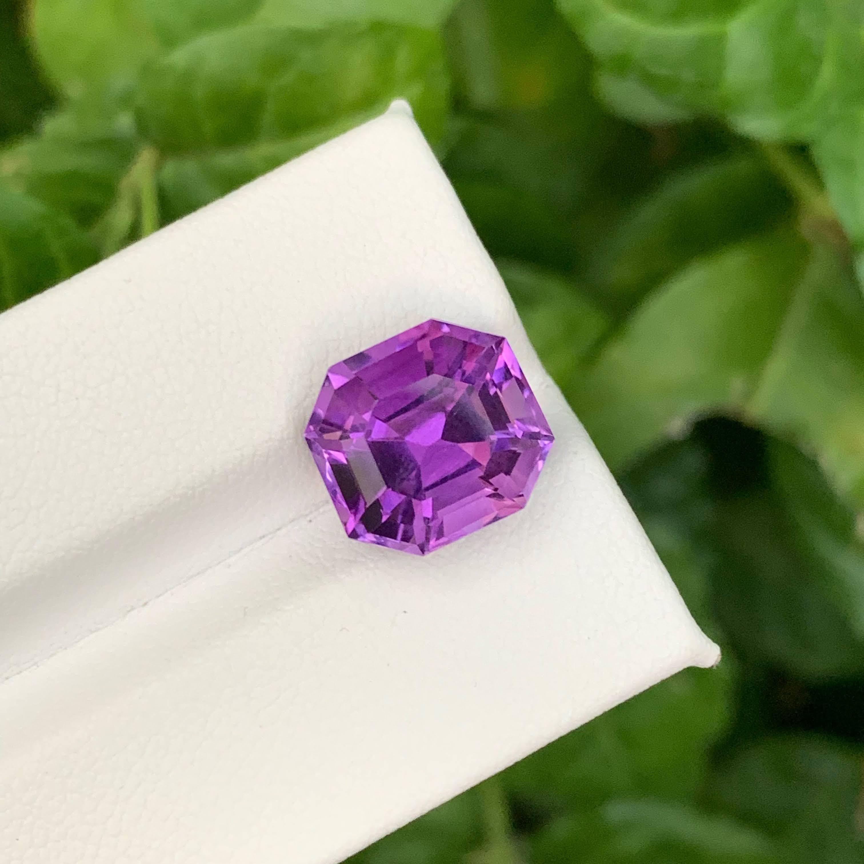 7.00 Karat Natürlicher Loser Lila Amethyst Stein Smaragd Schliff Brasilianischer Edelstein (Moderne) im Angebot