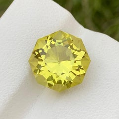 7.00 Carat Octagon Cut Natural Loose Lemon Quartz Citrine Gem For Ring Size