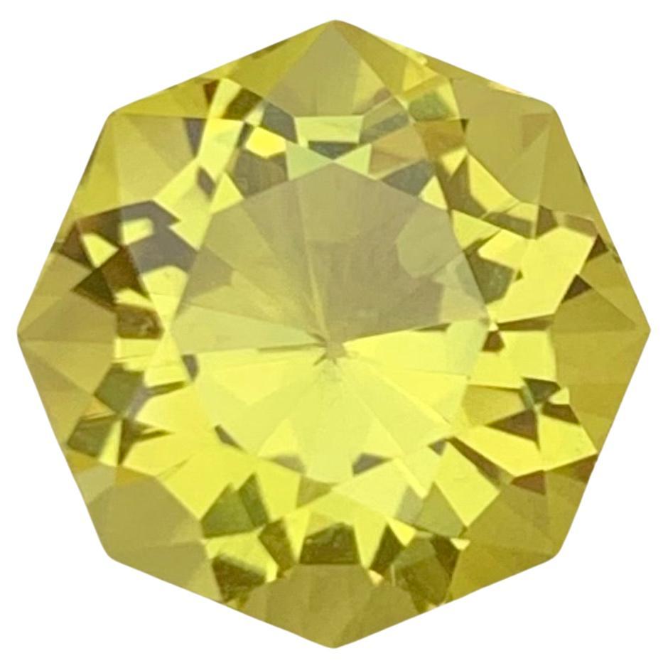 Pierre précieuse de quartz citron naturel taille octogonale de 7,00 carats pour bague  en vente