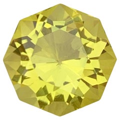 7.00 Carat Octagon Cut Natural Loose Lemon Quartz Citrine Gem For Ring Size 