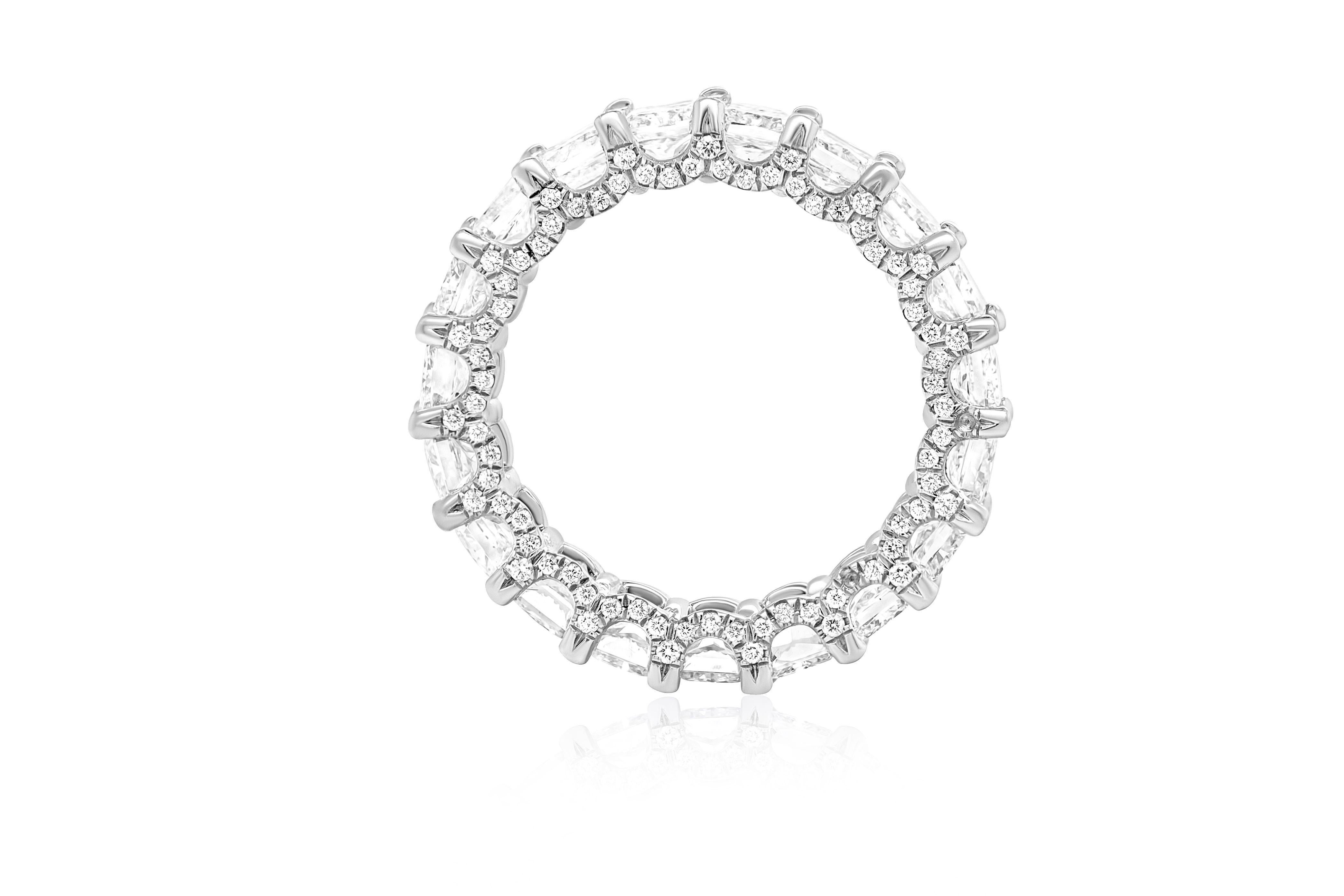 7.00 Karat Platin Diamantband mit Strahlenschliff  im Zustand „Neu“ im Angebot in New York, NY