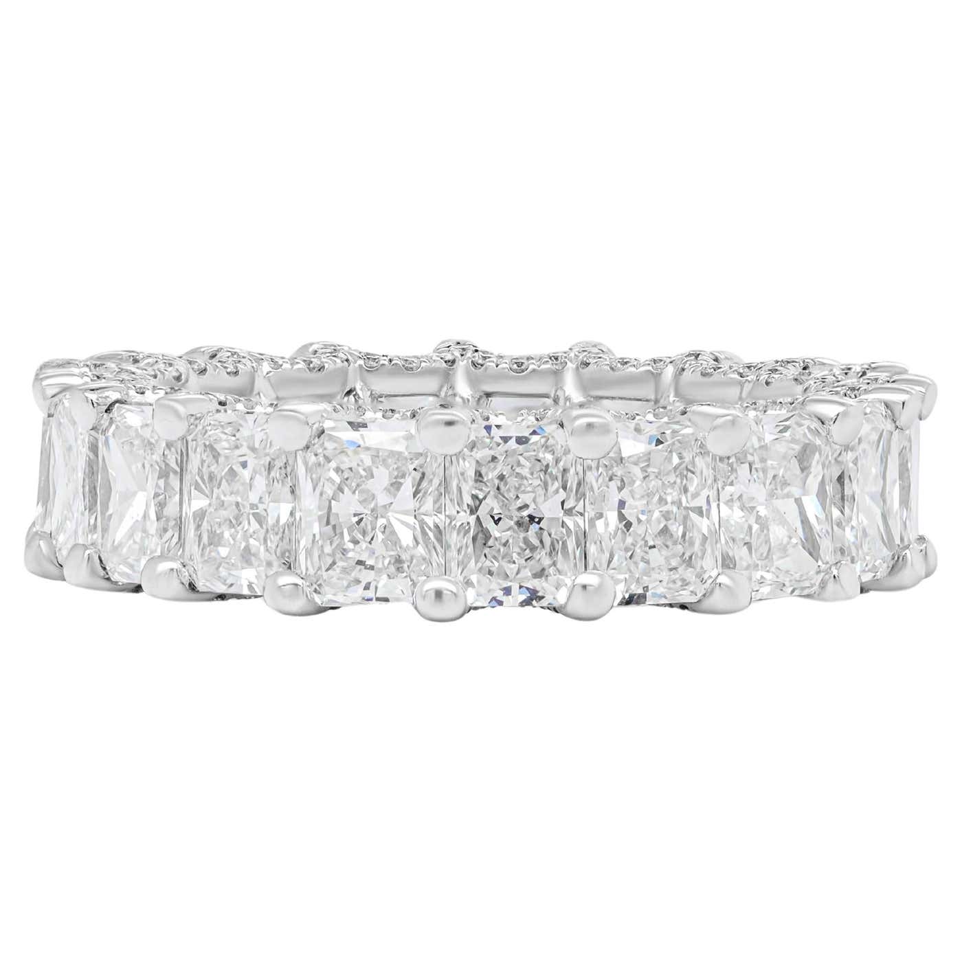 Diana M Platinum 7.00 Carat Radiant Cut Diamond Eternity Band, 19 ...