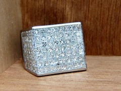 7.00 Carat Princess Cut Diamonds Platinum Ring Heavyweight Prime