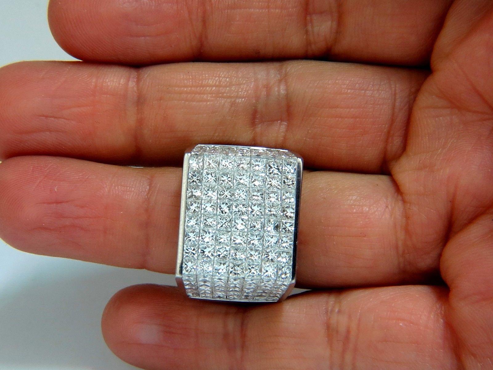 7.00 Carat Princess Cut Diamonds Platinum Ring Heavyweight Prime In New Condition For Sale In New York, NY