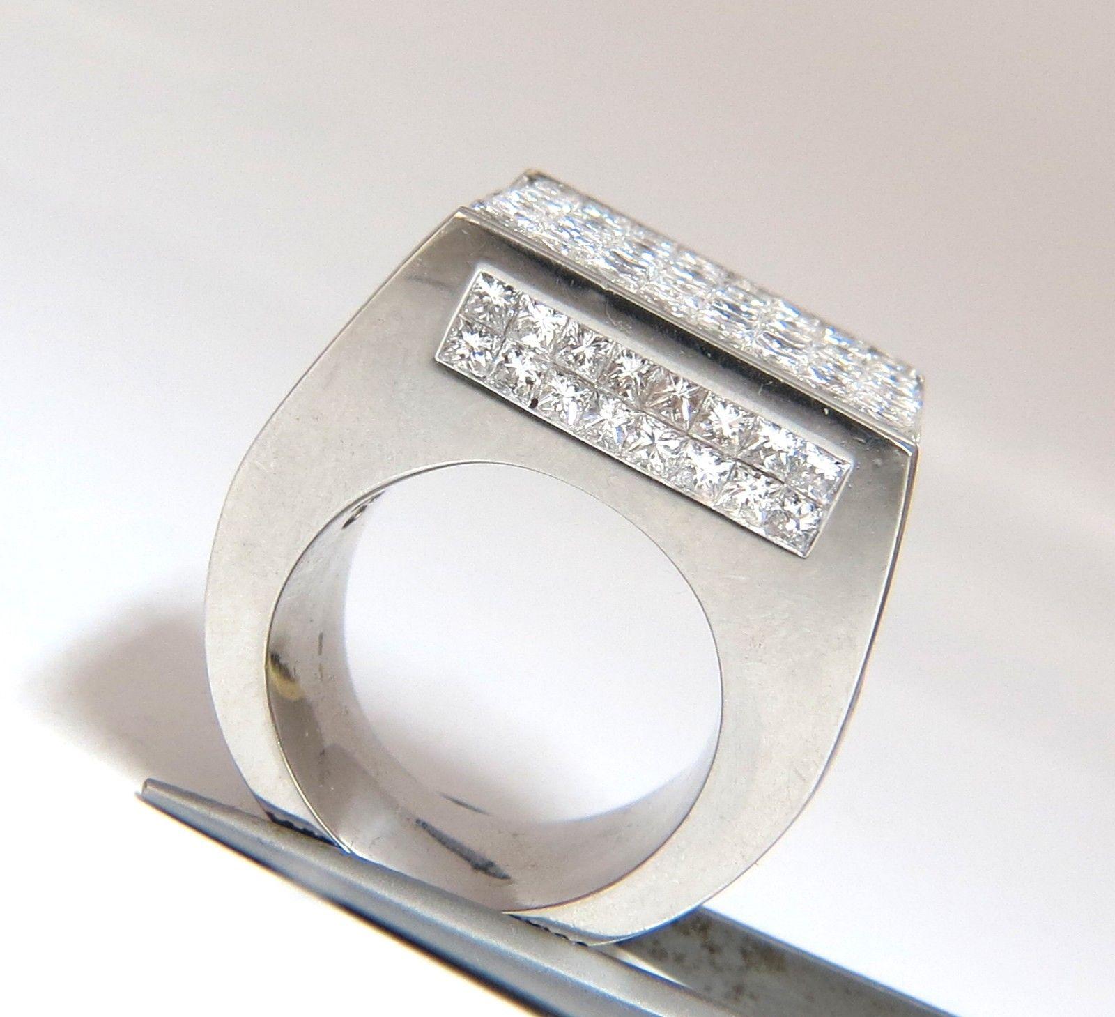 7.00 Carat Princess Cut Diamonds Platinum Ring Heavyweight Prime For Sale 3