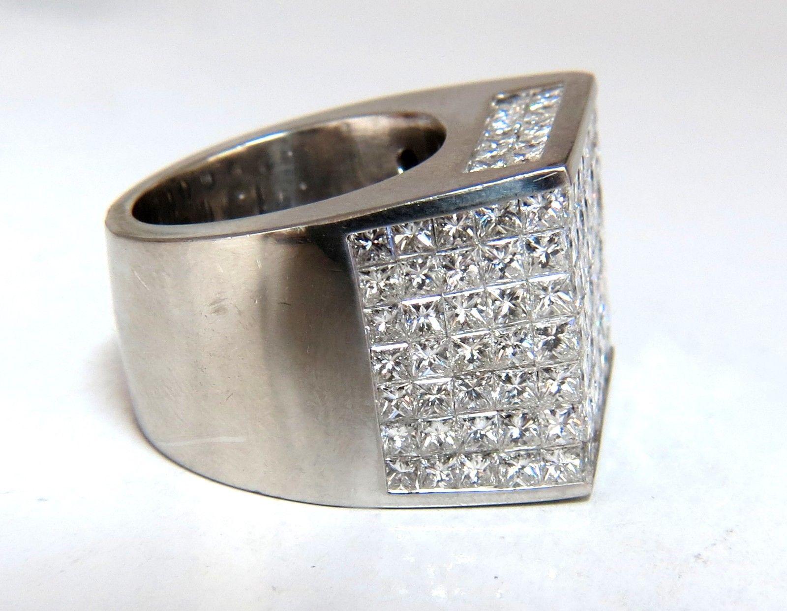 7.00 Carat Princess Cut Diamonds Platinum Ring Heavyweight Prime For Sale 4