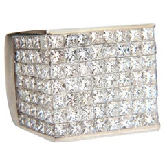 7.00 Carat Princess Cut Diamonds Platinum Ring Heavyweight Prime*
