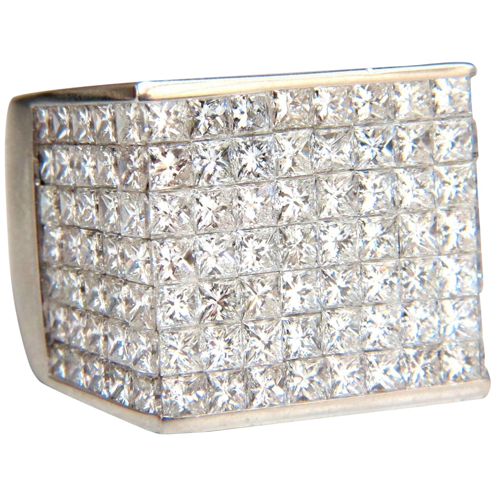 7.00 Carat Princess Cut Diamonds Platinum Ring Heavyweight Prime For Sale