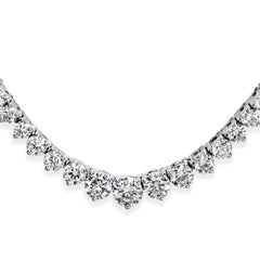 Mark Broumand 7.00 Carat Round Brilliant Cut Diamond Tennis Necklace