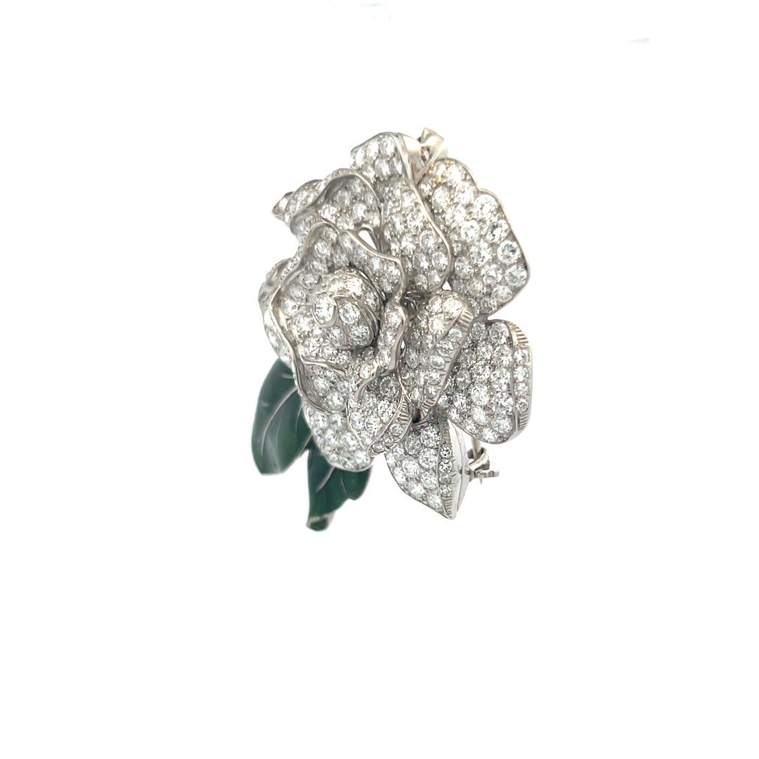 7.00 Carat Round Brilliant G SI1 Diamond 18 Karat White Gold/Platinum Pin Brooch For Sale 1