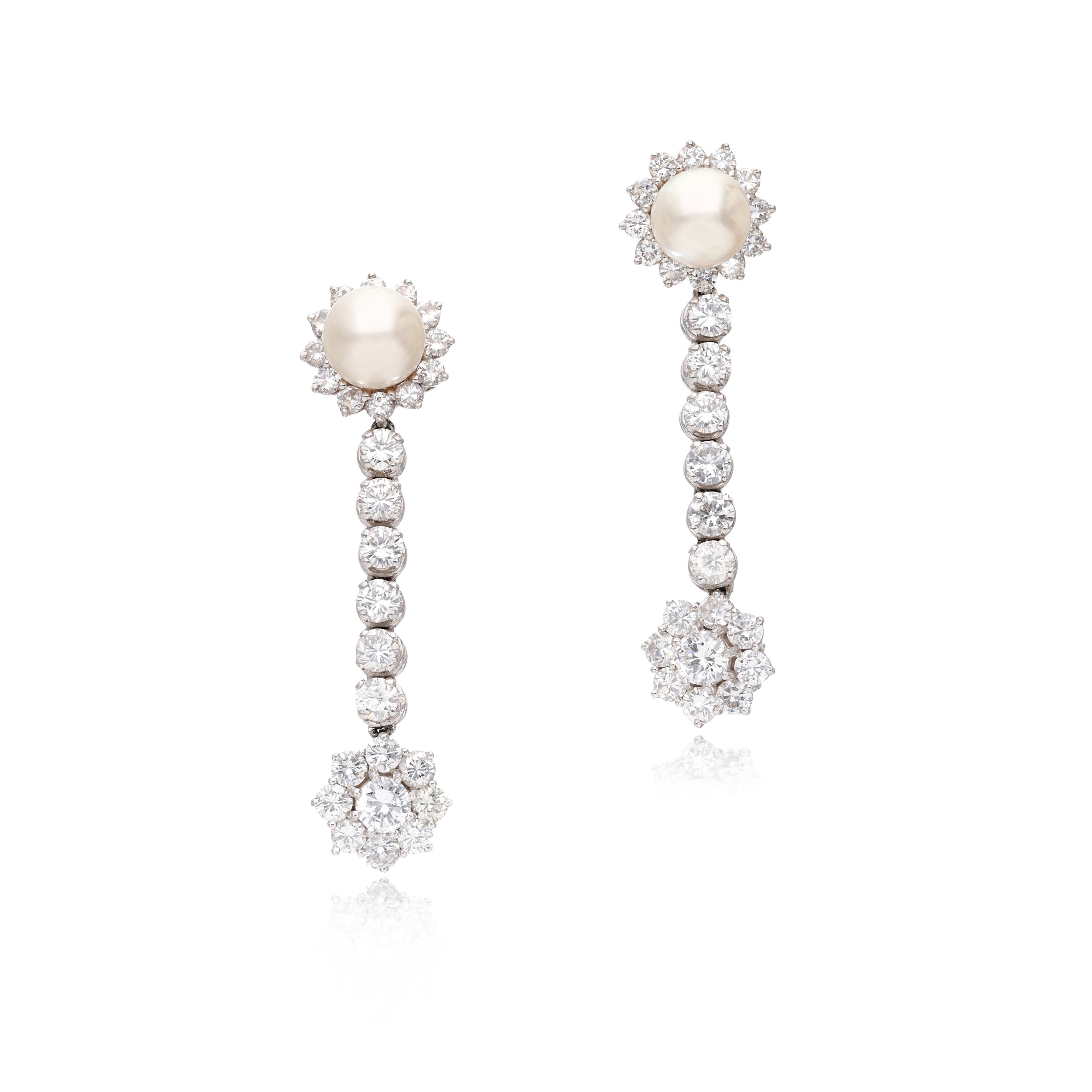 7,00 Karat Runder Brillant G VS1 Diamant 14 Karat Weißgold baumelnder Ohrring im Angebot 4