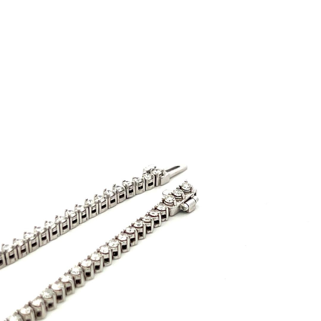 7.00 Carat Round Brilliant G VS1 Diamond 18 Karat White Gold Riviera Necklace 5
