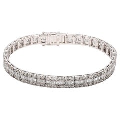 7,00 Karat Runder Brillant J VS2 Diamant 14 Karat Weißgold Tennisarmband