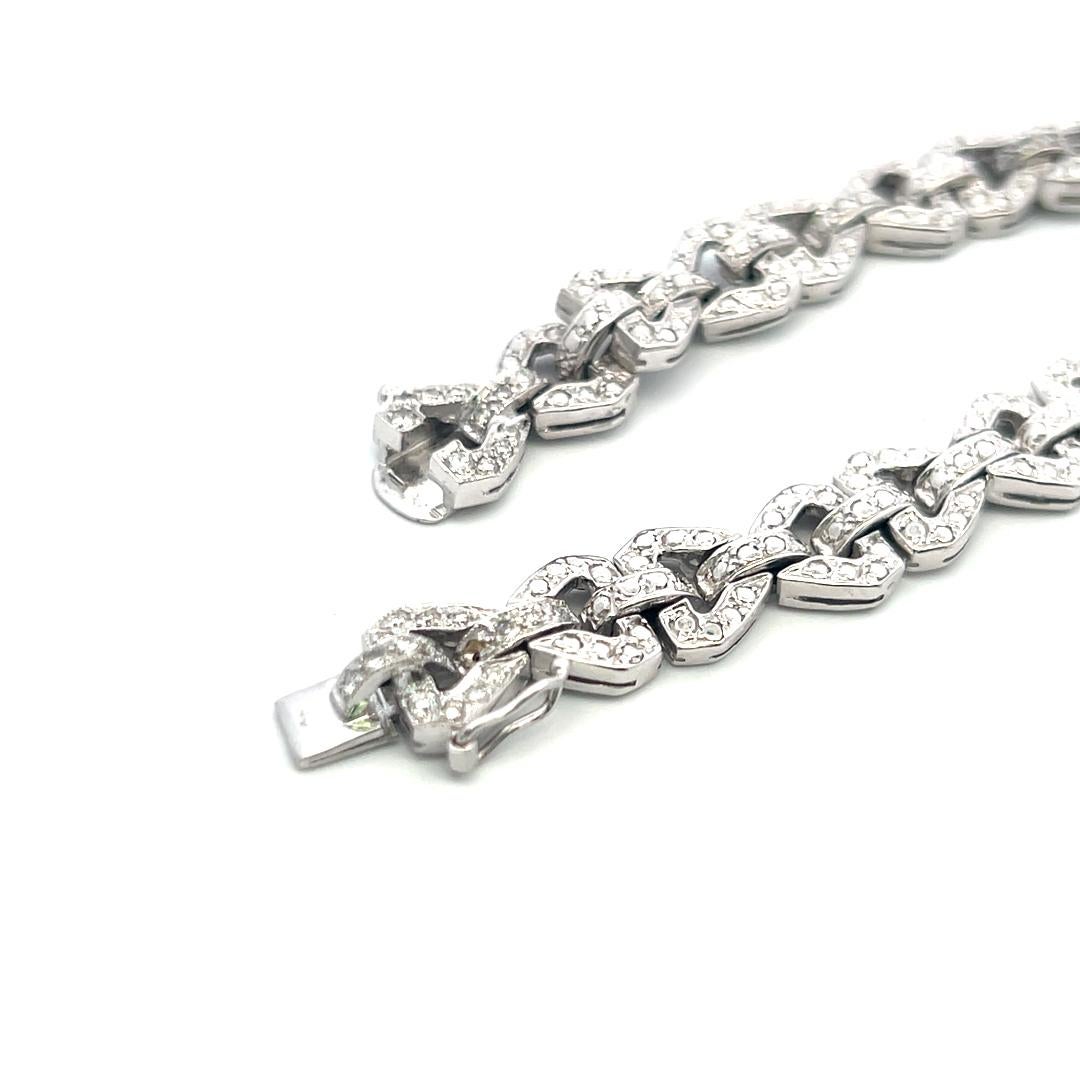 7,00 Karat runder Diamant 2,00 Karat Saphir 18 Karat WG Gliederhalskette im Angebot 4