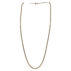 7,00 Karat runde Diamant-Tennis-Halsketten aus 14k Gelbgold
