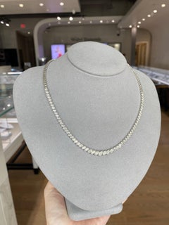 7.00 Carat Total Weight Natural Pear Shaped Diamond Tennis Necklace