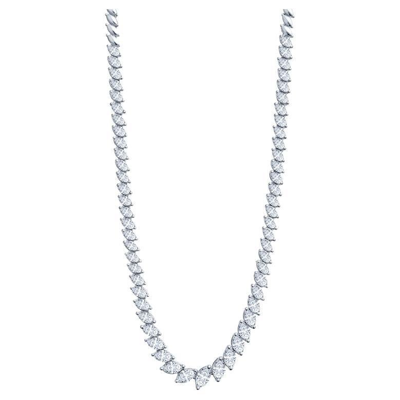 7,00 Karat Gesamtgewicht Natürlicher birnenförmiger Diamant-Tennis-Halskette im Angebot