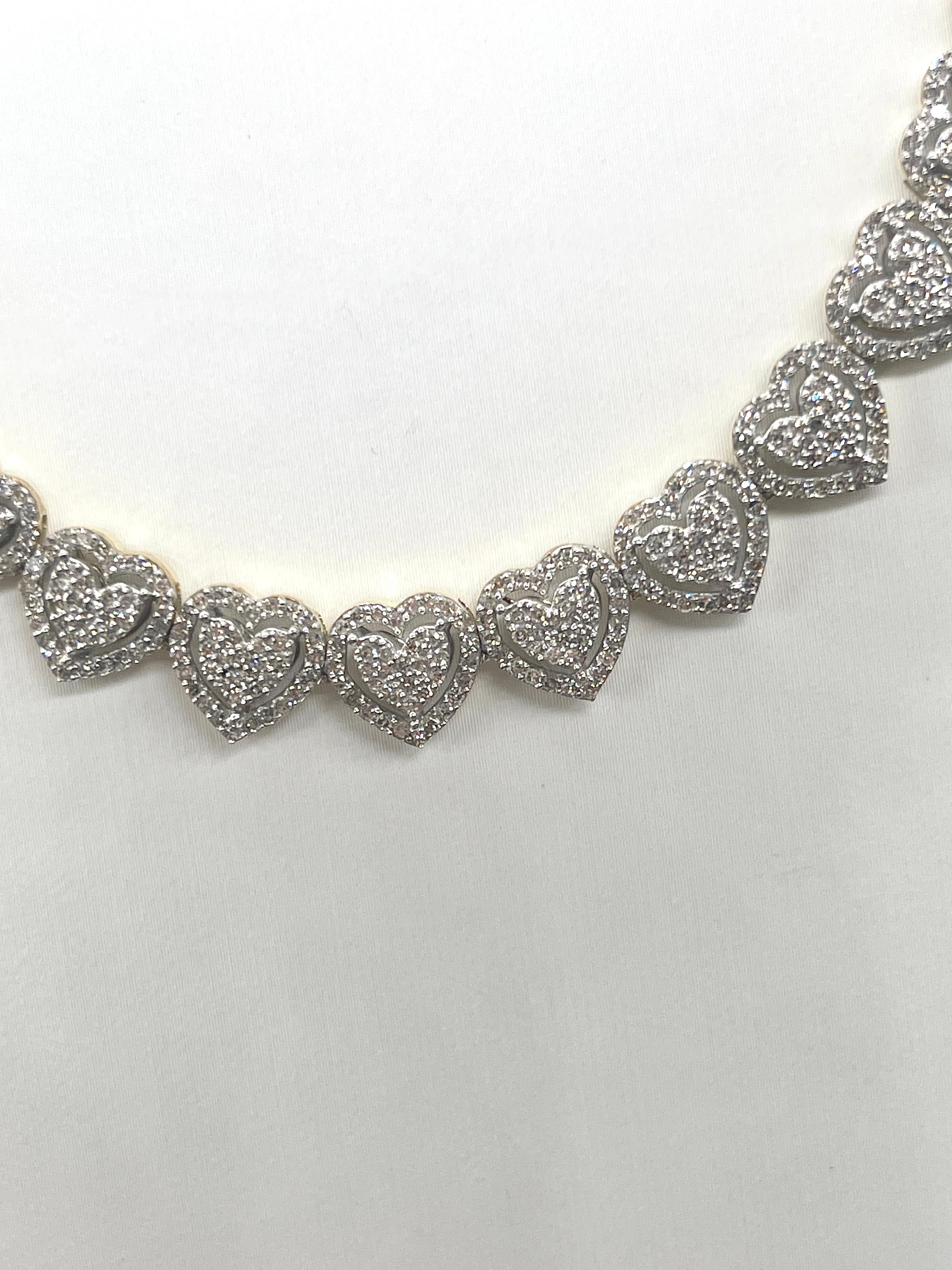 7,00 Karat natürliche herzförmige Diamant-Halskette 10k Gelbgold im Angebot 4