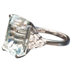 7,00 Karat natürlicher Aquamarin-Diamantring - Prinzessin Diana Aquamarin-Ring