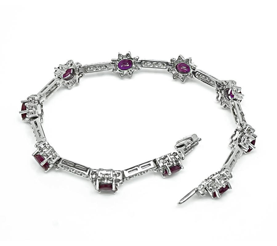 7.00ct Burma Ruby 3.00ct Diamond Gold Bracelet im Zustand „Gut��“ im Angebot in New York, NY