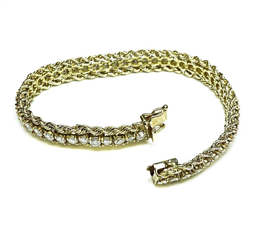 Pulsera de oro con diamantes de 7,00 ct en Bueno estado para la venta en New York, NY