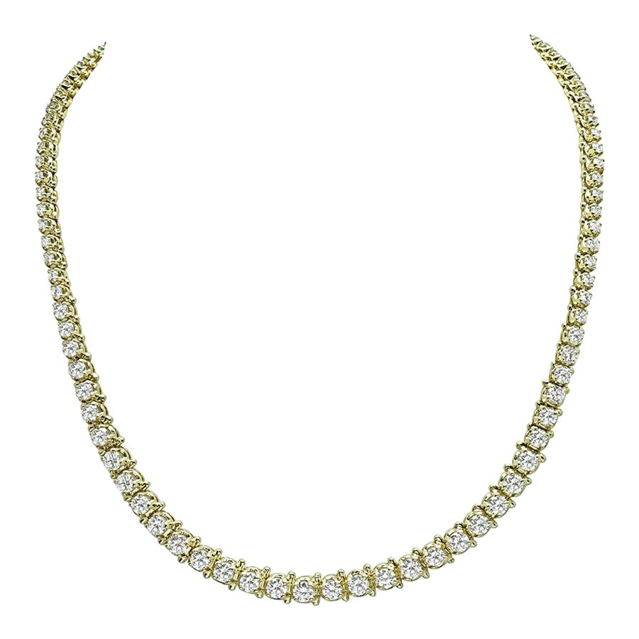 7.00ct Diamond Gold Tennis Necklace