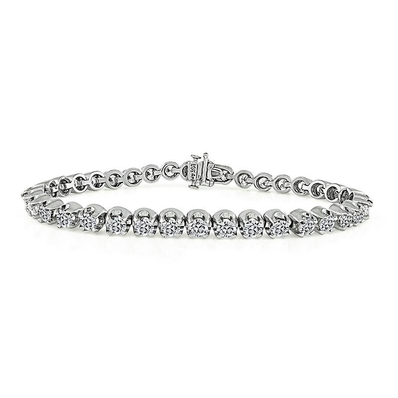 Round Cut 7.00ct Diamond Tennis Bracelet For Sale