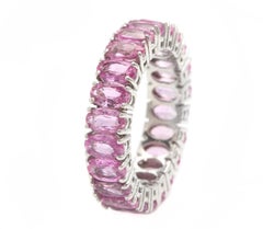 7.00Ct Natural Pink Sapphire 14K Solid White Gold Ring