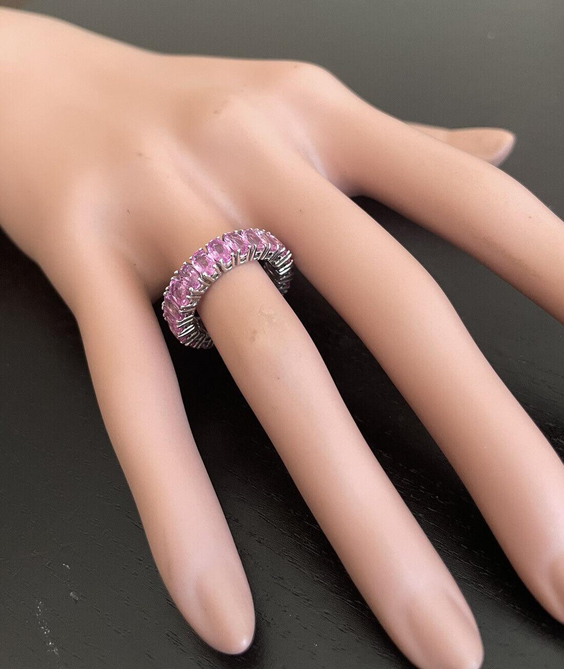 7.00Ct Natural Pink Sapphire 14K Solid White Gold Ring For Sale 2